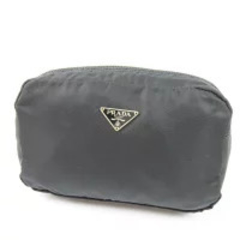 Prada Triangle Clutch Makeup Cosmetic Black